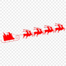 PNG Reindeer Santa Sleigh Red Silhouette