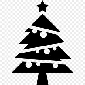 HD Black Christmas Tree Icon PNG