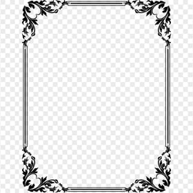 HD Black Floral Wedding Invitation Frame PNG