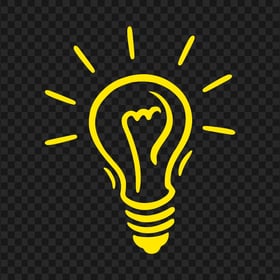 Light Bulb Doodle Drawing Idea Yellow Icon PNG IMG