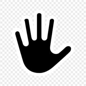 HD Black And White Stop Hand Silhouette Icon Symbol PNG