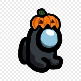 HD Black Among Us Mini Crewmate Character Baby Pumpkin Hat PNG