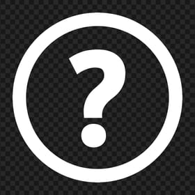 White Circle Round Question Mark Icon PNG