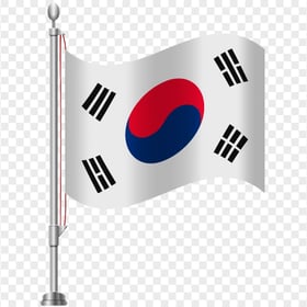 HD South Korea Illustration Flag Pole PNG