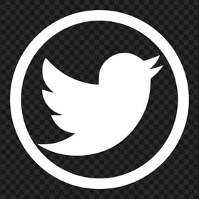 HD White Round Twitter Icon PNG