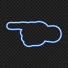 HD Blue Neon Hand Finger Pointing Left PNG
