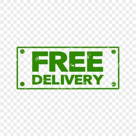 Green Rectangular Free Delivery Stamp