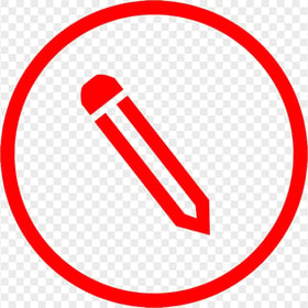 HD Red Round Pencil Icon Outline PNG