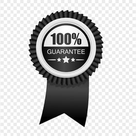 HD 100% Guarantee Black Label Badge Icon PNG