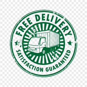 HD Green Free Delivery Round Stamp Transparent PNG