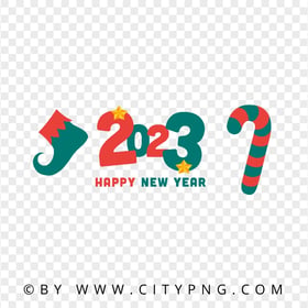Red And Green Happy New Year 2023  Vector PNG Image