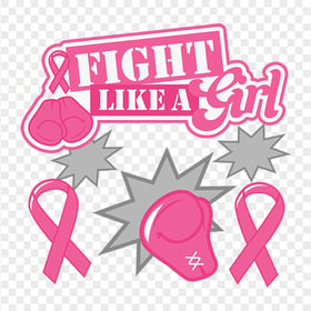 PNG Fight Like A Girl Breast Cancer  Cartoon Illustration