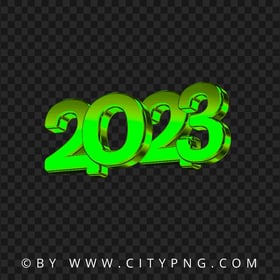 PNG 2023 Green Metallic 3D Text Logo