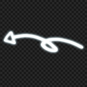 HD White Neon Line Hand Drawn Arrow Pointing Left PNG