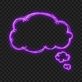 Download Purple Glowing Neon Cloud Sketch PNG