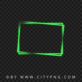 Green Neon Double Frame PNG Image