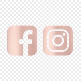 HD Rose Gold Facebook Instagram Logos Icons PNG