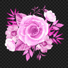 Pink Watercolor Painting Flower Rose PNG Image
