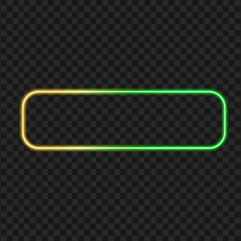 Yellow & Green Neon Frame Button PNG