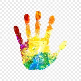 HD Abstract Modern Colorful Watercolor Hand Print PNG