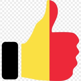Belgium Flag Vector Thumbs Up Icon FREE PNG