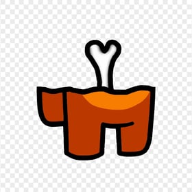 HD Among Us Crewmate Orange Character Bone PNG