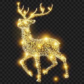 Sparkle Lighted Christmas Deer Illustration PNG