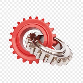 HD Two 3D Gears Cog wheels Transparent Background