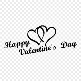 HD Happy Valentines Day Black Text Logo PNG
