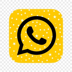 HD Stars Pattern Yellow & Black Whatsapp Square Logo Icon PNG
