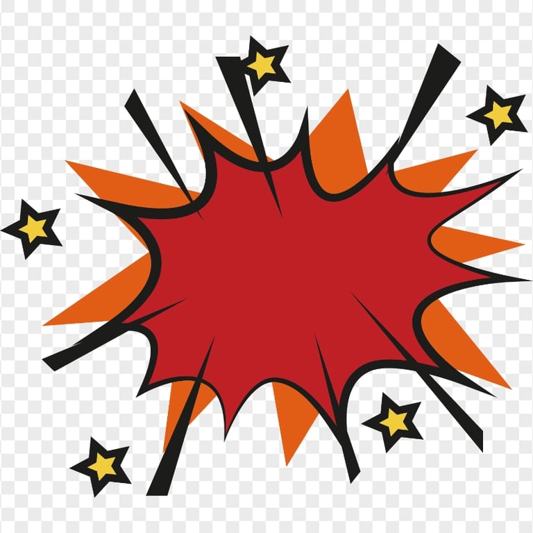 HD Comic Cartoon Fight Bubble Explosion PNG