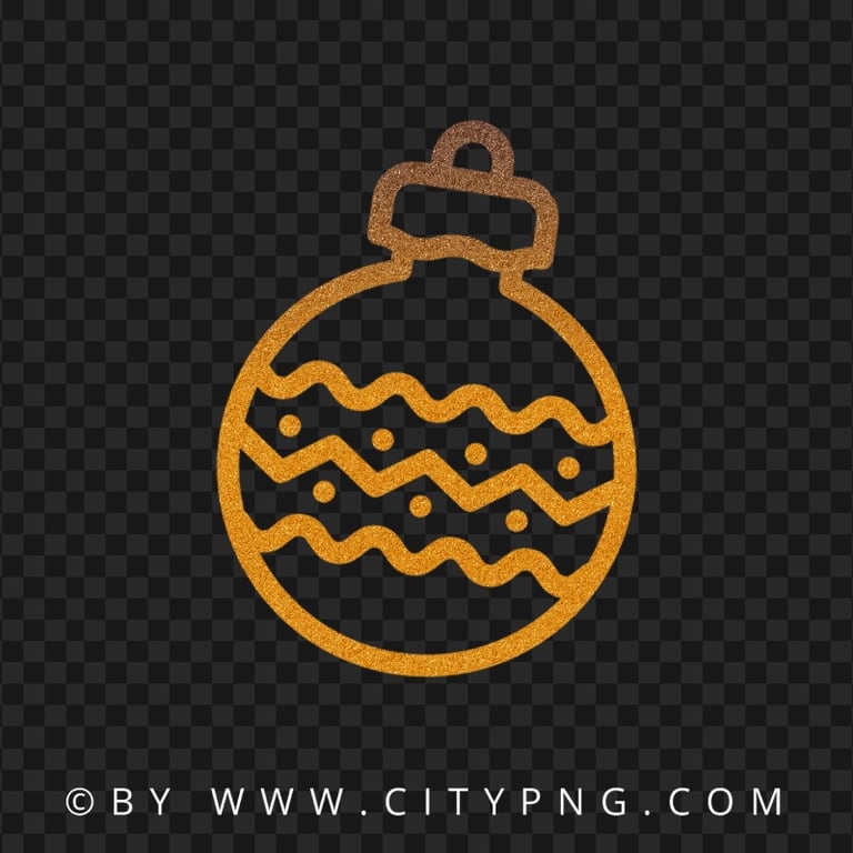 Gradient Gold Glitter Christmas Ornament Ball PNG