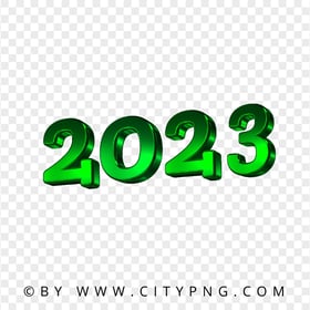 2023 New Year 3D Green Logo Text PNG