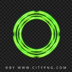 HD PNG Green Glowing Light Neon Lines Circle