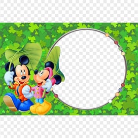 HD Minnie and Mickey Mouse Jungle Photo Frame PNG