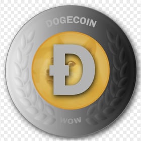 Silver Dogecoin Coin PNG