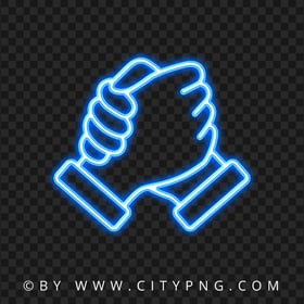 HD Blue Neon Soul Brother Handshake PNG