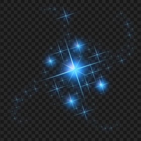 HD Blue Sparkle Effect Stars PNG