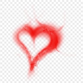 HD Red Love Heart Smoke Cloud PNG