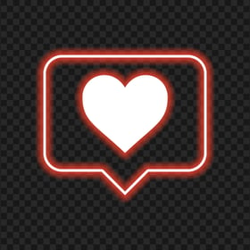 HD Red Neon Glowing Heart Icon Notification Instagram PNG
