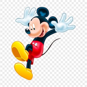 Mickey Mouse Character Jumping PNG Image