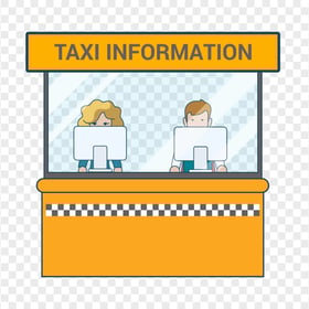 HD Vector Cartoon Taxi Stand PNG