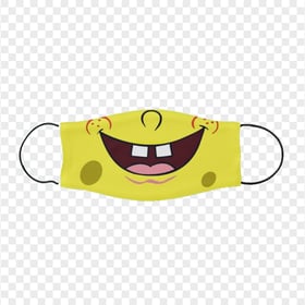HD Cartoon Spongebob Mouth Face Mask Laughing Design PNG