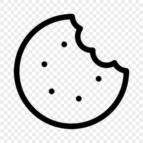 Black Outline Eating Cookie Icon PNG Image