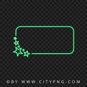 Glowing Green Stars Neon Frame HD Transparent PNG