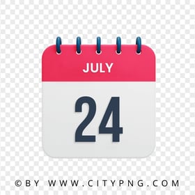 24th July Day Date Calendar Icon HD Transparent Background