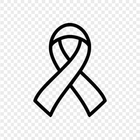 Black Outline Awareness Cancer Ribbon Sign HD PNG