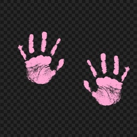 HD Pink Two Realistic Hand Print PNG