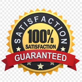 100% Satisfaction Guaranteed Illustration Label Badge