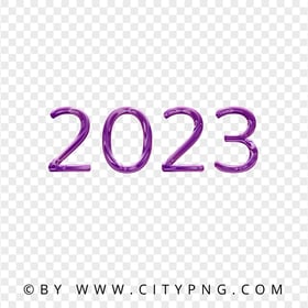 Purple 2023 Glossy Text Logo Transparent Background
